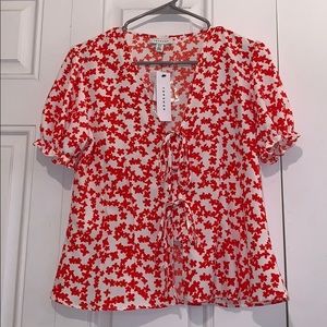 Front Tie Blouse Topshop